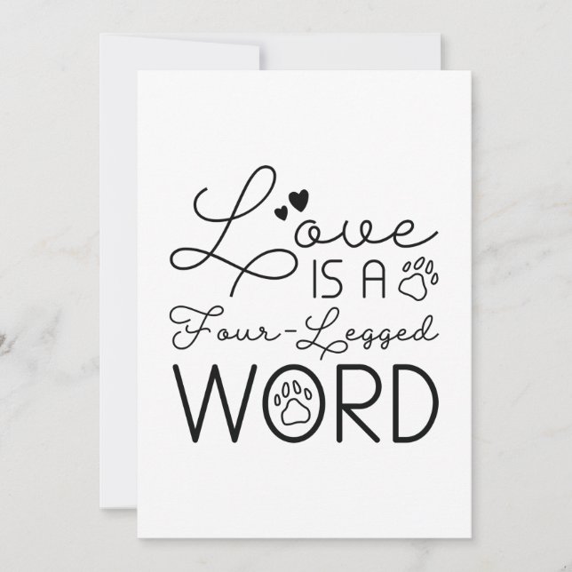 Love Is A Four-Legged Word Thank You Card (Front)