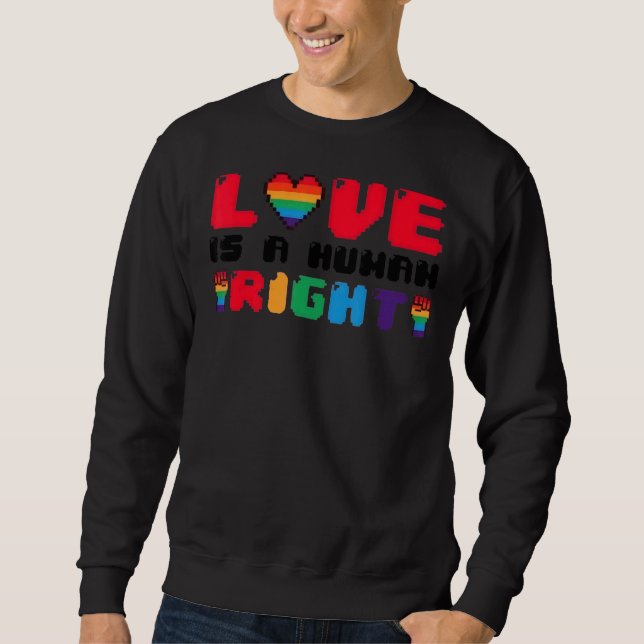 Love Is A Human Right Lgbt Pride Gay Proud Pride M Sweatshirt (Front)