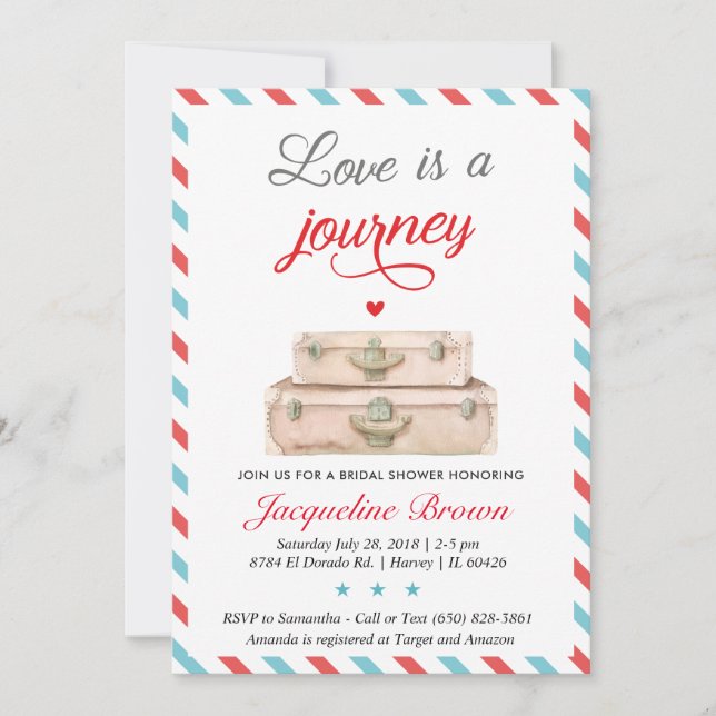 Love is a Journey Bridal Shower Invitation (Front)