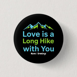 Love is a Long Hike with You Retro Mountain Couple 3 Cm Round Badge