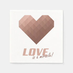 Love is a miracle rose gold elegant chic simple napkin