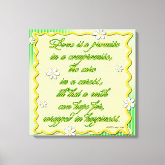 Love is a promise canvas print