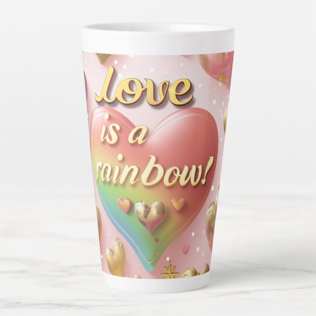 Love Is a Rainbow Digital Art Latte Mug (Front)