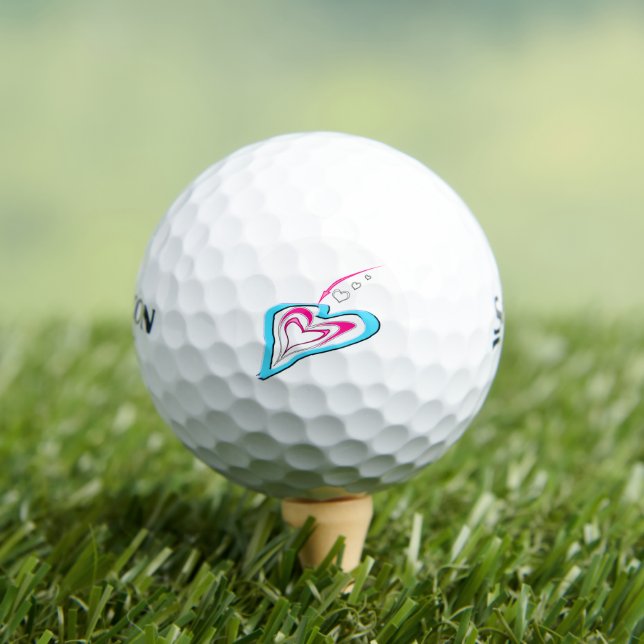 Love is a trail of hearts  golf balls (Insitu Tee)