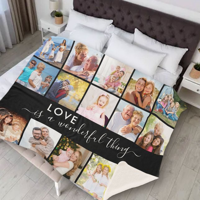 Love is a Wonderful Thing 15 Photo Black Sherpa Blanket (Creator Uploaded)
