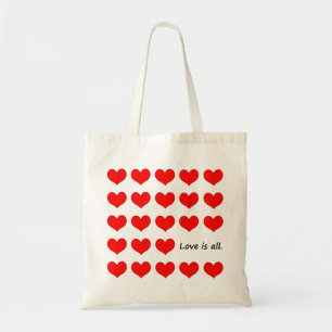 Love is All Heart Pattern Tote Bag