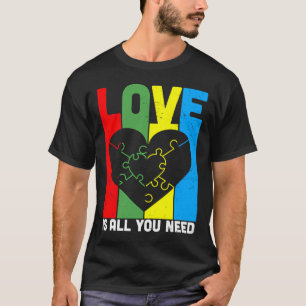 Love Is All You Need Autism Heart Puzzle T-Shirt