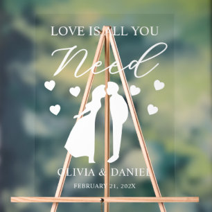 Love is All You Need Custom Wedding Acrylic Sign
