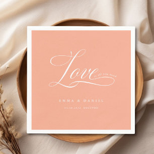 Love is all you need! Elegant, wedding Napkin