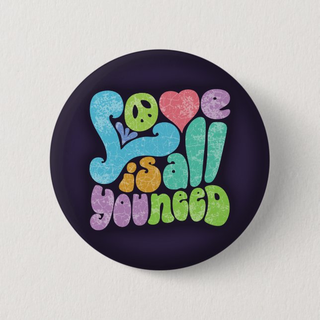 Love is All You Need II 6 Cm Round Badge (Front)