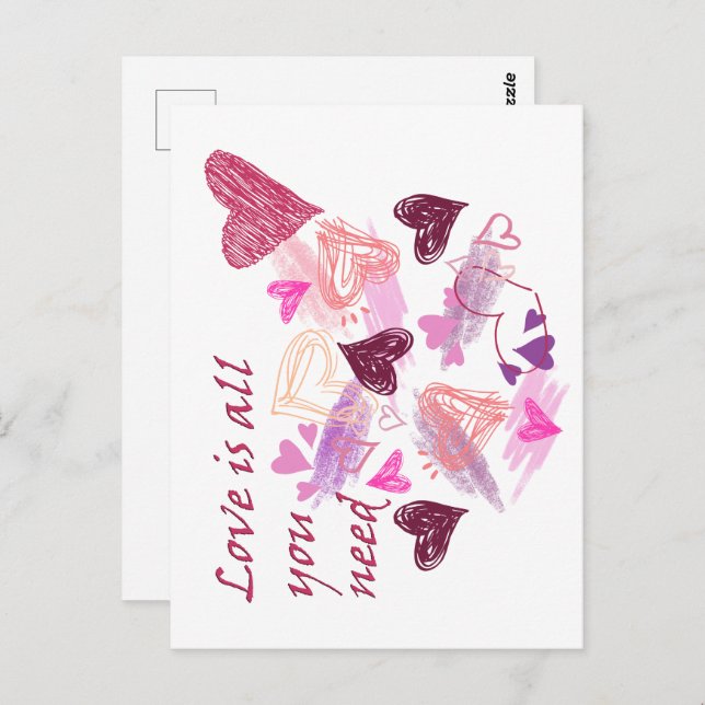 Love is all you need quote postcard (Front/Back)