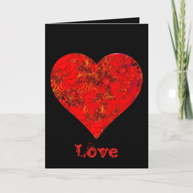 Love is all you need Red Black Valentine Holiday Card (Front)