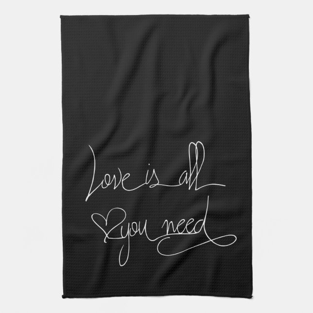 Love is all you need tea towel (Vertical)