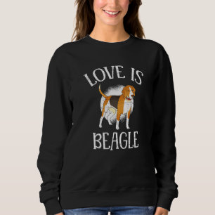 Love Is Beagle Paw Lovers Puppies Dog Owners Premi Sweatshirt