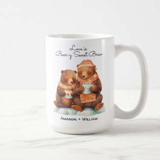 Love is Bear-y Sweet Cute Cartoon Cuddle Coffee Mug