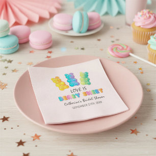 Love Is Beary Sweet Candyland Bridal Shower Napkin