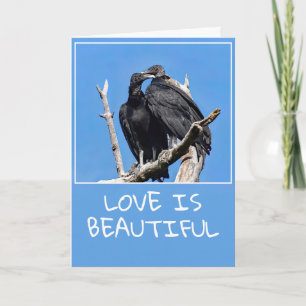 Love Is Beautiful Vultures Folded Holiday Card