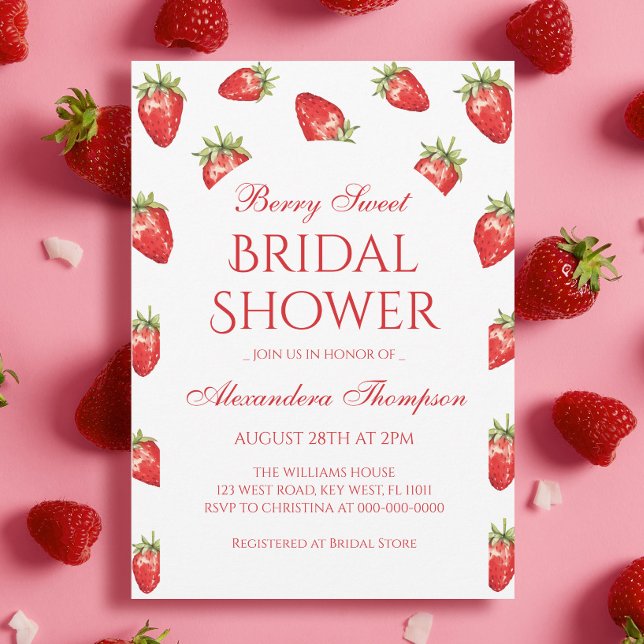 Love is Berry Sweet Bridal Shower  Invitation (Creator Uploaded)