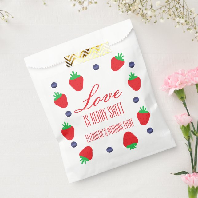 Love Is Berry Sweet Fruit Bridal Shower Favour Bags (Sealed)