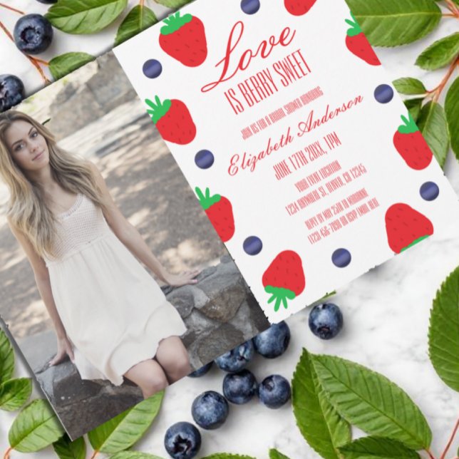 Love Is Berry Sweet Fruit Bridal Shower Invitation (Creator Uploaded)