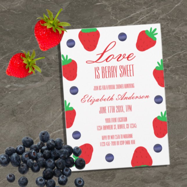 Love Is Berry Sweet Fruit Bridal Shower Invitation (Creator Uploaded)