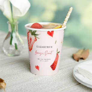 Love is Berry Sweet Strawberry Theme Bridal Shower Paper Cups