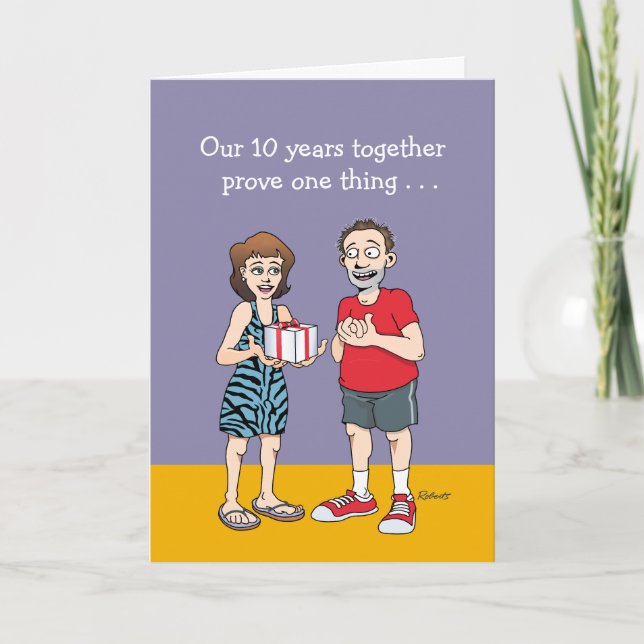 "Love is Blind" 10th Wedding Anniversary Card (Front)
