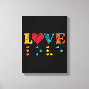 Love Is Blind Braille Canvas Print