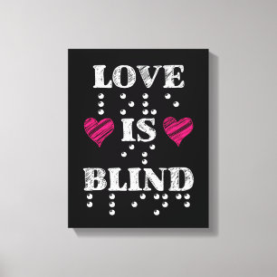 Love Is Blind Braille Hearts Canvas Print
