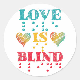 Love Is Blind Braille Hearts Classic Round Sticker