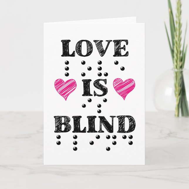 Love Is Blind Braille Hearts Holiday Card (Front)