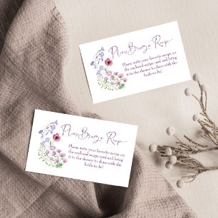 Love is blooming boho wildflower bridal shower enclosure card