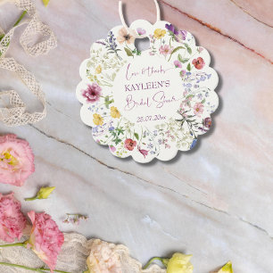 Love is blooming boho wildflower bridal shower favour tags