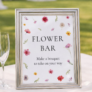 Love is Blooming Bridal Shower Flower Bar Poster