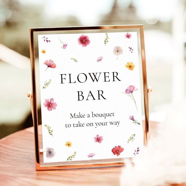 Love is Blooming Bridal Shower Flower Bar Poster (Creator Uploaded)