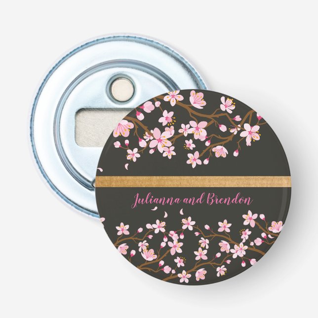 Love is Blooming Cherry Blossom  Bottle Opener (Front)
