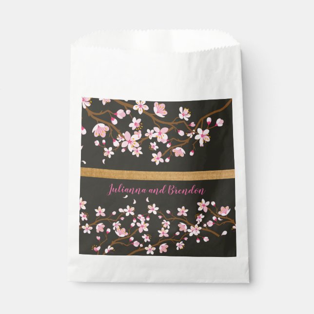 Love is Blooming Cherry Blossom    Favour Bags (Front)