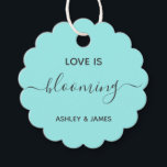 Love is Blooming Wedding Favour or Shower Gift Tag<br><div class="desc">These are the perfect little gift tags for wedding or bridal shower favours. You can customise front and back text,  as well as change the colours.</div>