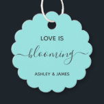 Love is Blooming Wedding Favour or Shower Gift Tag<br><div class="desc">These are the perfect little gift tags for wedding or bridal shower favours. You can customise front and back text,  as well as change the colours.</div>