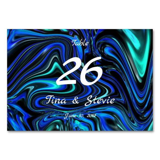 Love Is Blue Table Number (Front)