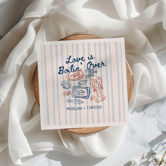 Love is Boilin' Over Seafood Wedding Napkin (Creator Uploaded)