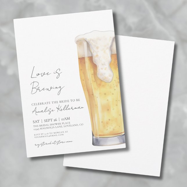 Love Is Brewing Beer Bridal Shower Invitation (Love Is Brewing Beer Bridal Shower Invitation)