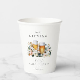Love is Brewing Beer Bridal Shower Paper Cups