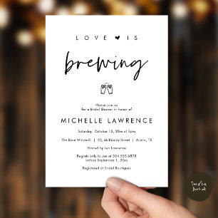 Love is brewing, Beer Party,  Bridal Shower Invitation