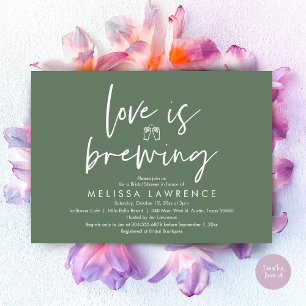 Love is brewing, Beer Party Bridal Shower Invitation