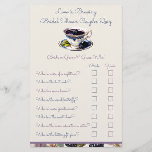 Love is Brewing Blackberry Couple Quiz Shower Game