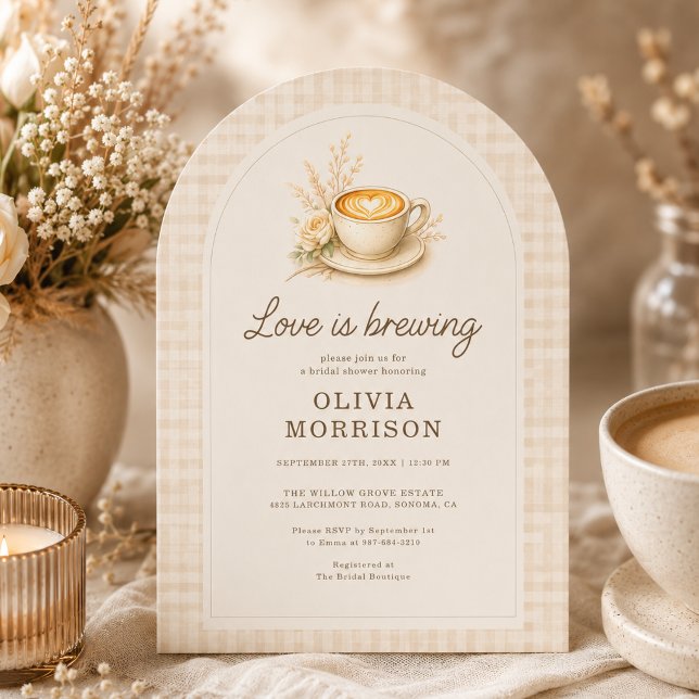 Love is Brewing Boho Floral Rustic Bridal Shower Invitation (Creator Uploaded)