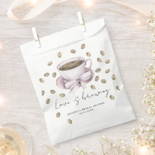 Love is brewing Bow Coffee Bridal shower Favour Bags