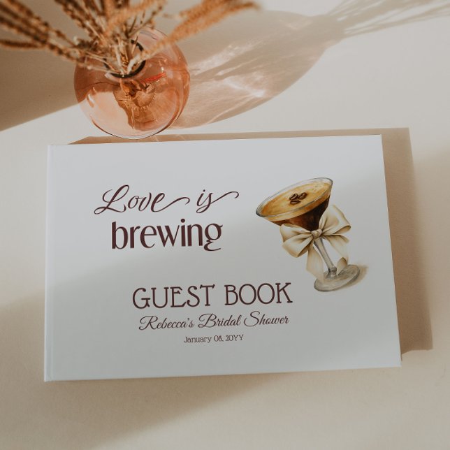 Love is Brewing Bow Espresso Martini Bridal Shower Guest Book (Creator Uploaded)