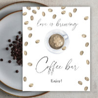 Love is brewing Bridal shower Coffee bar